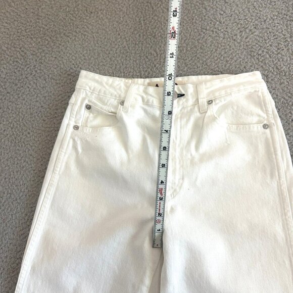 AMO Chloe Crop Jeans In‎ Sea Salt White Denim Organic Cotton - Picture 5 of 16